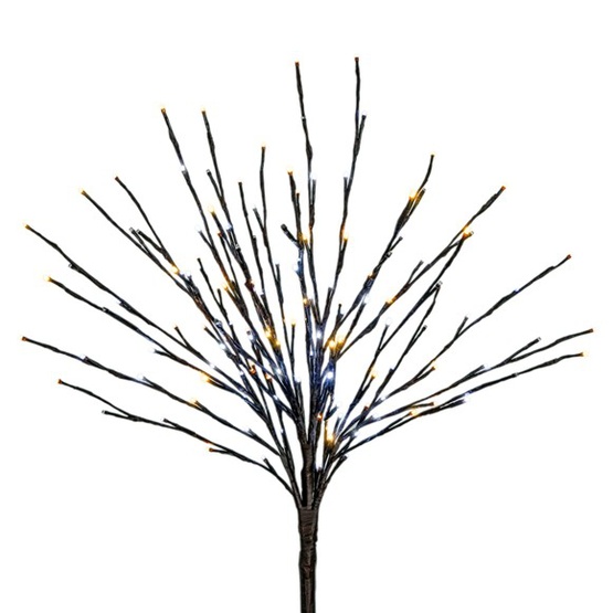 36" Brown Glimmer Spray Lighted Branches, Pure White / Warm White LED Lights, 1 pc