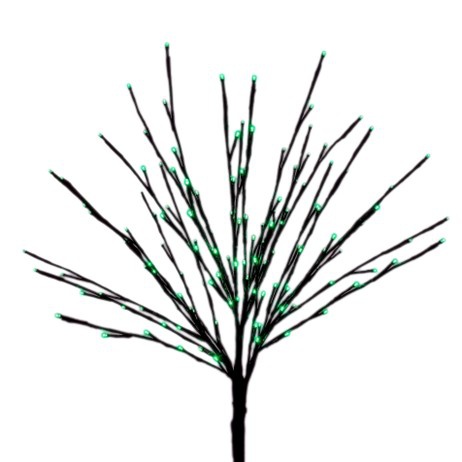 36" Brown Glimmer Spray Lighted Branches, Green LED Lights, 1 pc