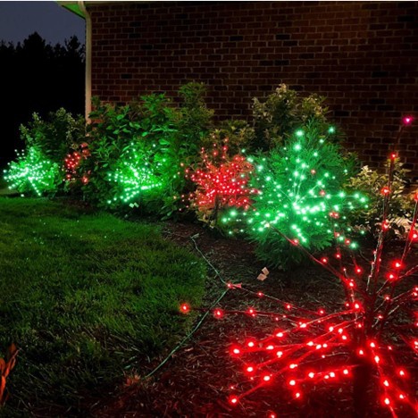 36" Brown Glimmer Spray Lighted Branches, Green LED Lights, 1 pc