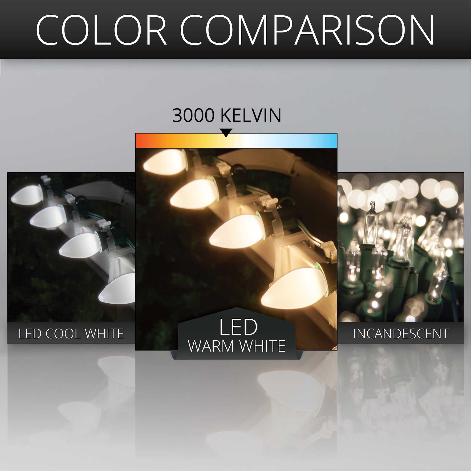 C7 LED Replacement Lights - C7 Warm White Smooth OptiCore LED