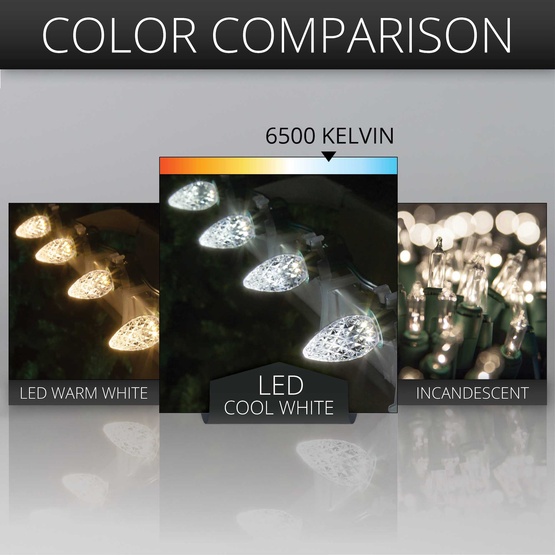 C7 Cool White OptiCore LED Christmas Light Bulbs, Contractor Pack