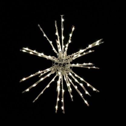 15" White Starburst Lighted Branches, Pure White LED Lights, 1 pc