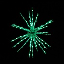 White Spritzer Starburst Lighted Branches with Green LED Lights, 1 pc
