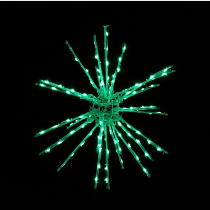 15" White Spritzer Starburst Lighted Branches, Green LED Lights, 1 pc