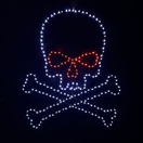 Skull and Crossbones, Pure White and Red LED Lights