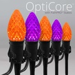 C7 Amber / Purple OptiCore LED Halloween Pathway Lights, 50 Lights, 50', 5 Inch PathPRO Stakes