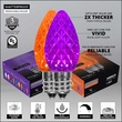 C7 Amber / Purple OptiCore LED Halloween Pathway Lights, 50 Lights, 50', 5 Inch PathPRO Stakes