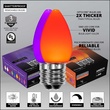 C7 Orange / Purple Smooth OptiCore LED Halloween Pathway Lights, 50 Lights, 50', 5 Inch PathPRO Stakes