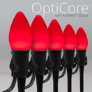 C7 Red Smooth OptiCore LED Halloween Pathway Lights, 5" PathPRO Stakes