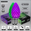 C7 Green / Purple OptiCore LED Halloween Pathway Lights, 50 Lights, 50', 5 Inch PathPRO Stakes