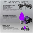 C7 Purple Smooth OptiCore LED Halloween Pathway Lights, 25 Lights, 25', 5 Inch PathPRO Stakes