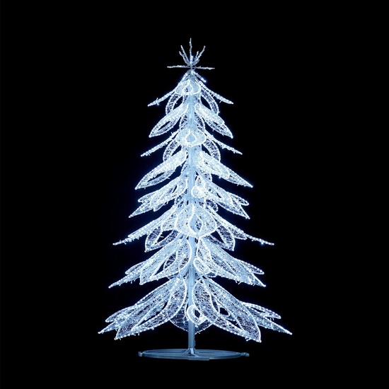 10' Ice Wave LED Christmas Tree Without Ornaments