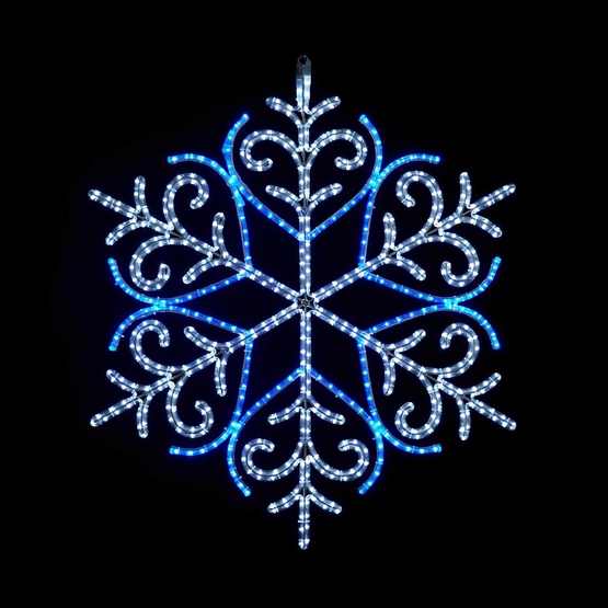 36" LED Christmas Snowflake with 12-Point Ornamental Star Center
