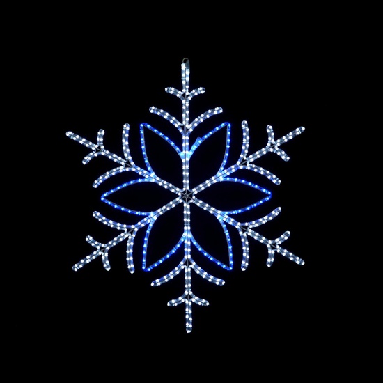 24" LED Christmas Snowflake with 6-Point Flower Center