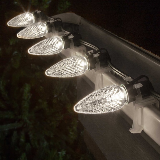 Kringle Traditions TM C9 120V Dimmable Pure White LED Christmas Light Bulbs