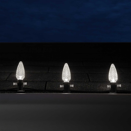 Kringle Traditions TM C9 120V Dimmable Pure White LED Christmas Light Bulbs