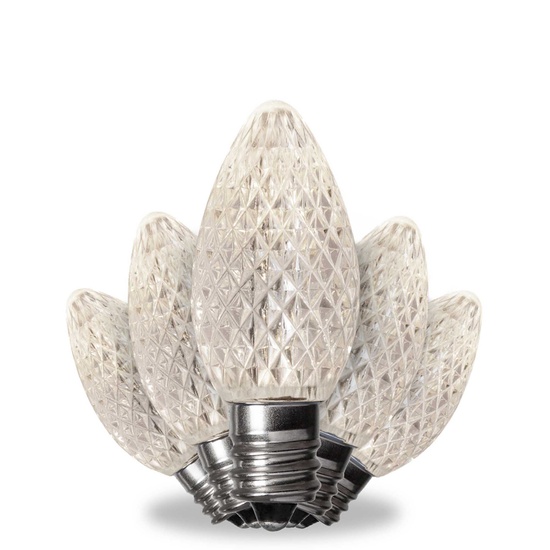 Kringle Traditions TM C7 120V Dimmable Pure White LED Christmas Light Bulbs