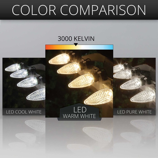 Kringle Traditions TM C9 120V Dimmable Warm White LED Christmas Light Bulbs