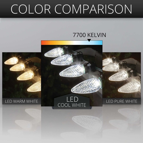 Kringle Traditions TM C9 120V Dimmable Cool White LED Christmas Light Bulbs