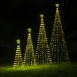 4' Warm White LED Animated Outdoor Lightshow Tree, Black Frame