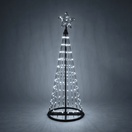 Cool White LED Animated Outdoor Lightshow Tree, Black Frame