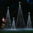 4' Cool White LED Animated Outdoor Lightshow Tree, Black Frame