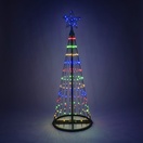 Multicolor LED Animated Outdoor Lightshow Tree, Black Frame