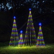 4' Multicolor LED Animated Outdoor Lightshow Tree, Black Frame