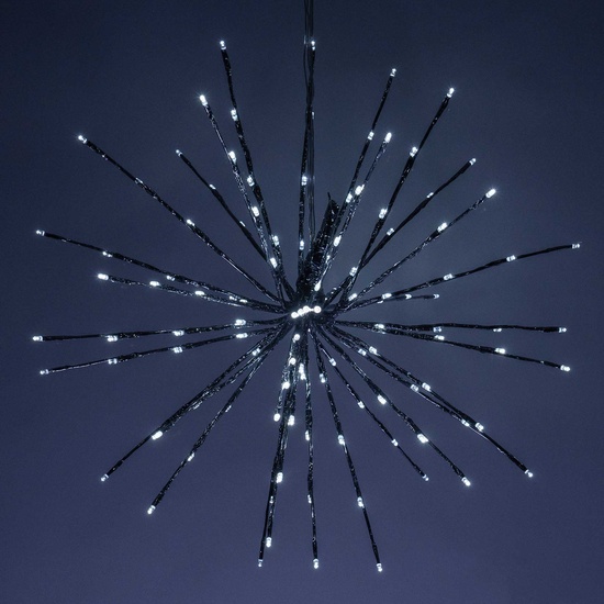 16" Silver SuperNova Starburst Lighted Branches, Pure White LED Lights, 1 pc