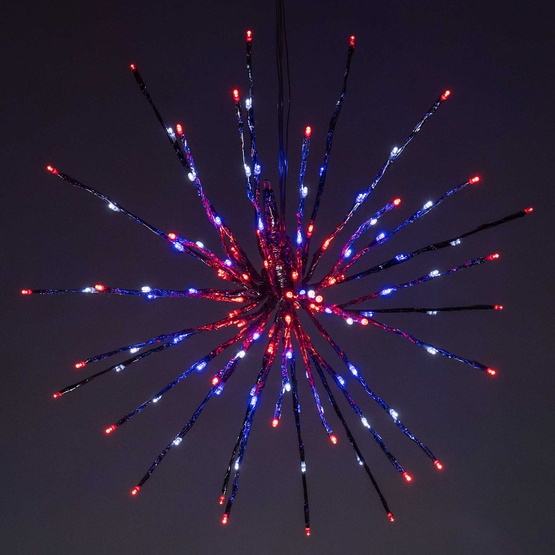 16" Silver SuperNova Starburst Lighted Branches, Red / White / Blue LED Lights, 1 pc