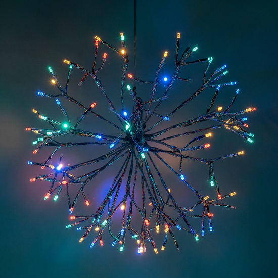 16" Silver UltraBright Starburst Lighted Branches, Multicolor LED Flashing Lights, 1 pc