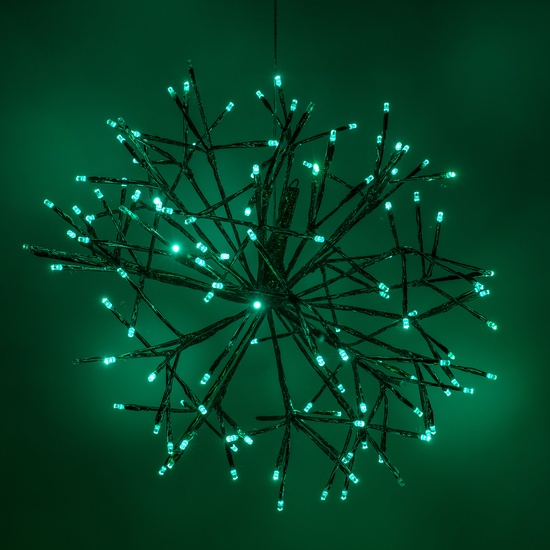 16" Green UltraBright Starburst Lighted Branches, Green LED Flashing Lights, 1 pc