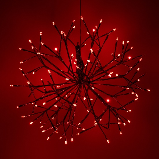 16" Red UltraBright Starburst Lighted Branches, Red LED Flashing Lights, 1 pc