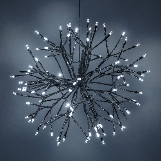 16" Silver UltraBright Starburst Lighted Branches, Pure White LED Flashing Lights, 1 pc