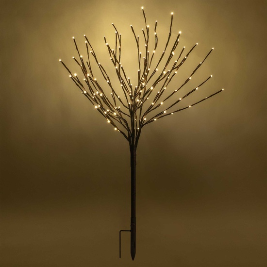 36" Brown Glimmer Spray Lighted Branches, Warm White LED Twinkle Lights, 1 pc