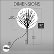 36" Brown Glimmer Spray Lighted Branches, Multicolor LED Lights, 1 pc
