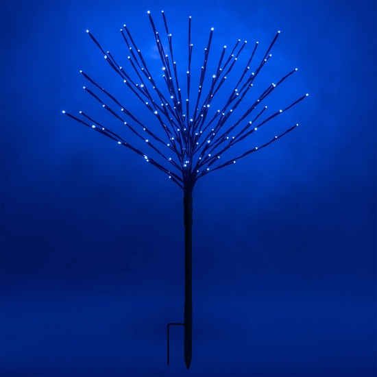 36" Brown Glimmer Spray Lighted Branches, Blue LED Lights, 1 pc