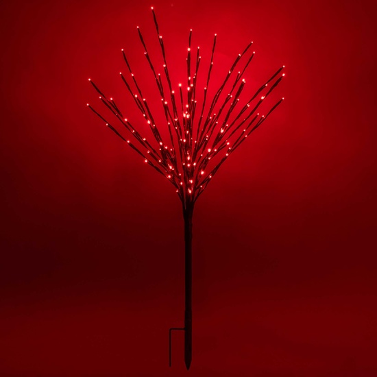 36" Brown Glimmer Spray Lighted Branches, Red LED Lights, 1 pc