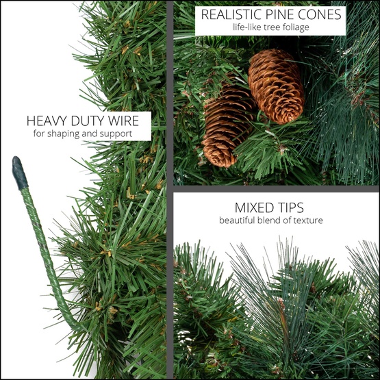 9' x 14" Mixed Noble Commercial Unlit Christmas Garland