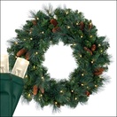 Mixed Noble Prelit Commercial LED Christmas Wreath, Warm White Lights