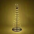 Warm White LED Animated Outdoor Lightshow Tree, Black Frame