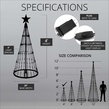 4' Warm White LED Animated Outdoor Lightshow Tree, Black Frame