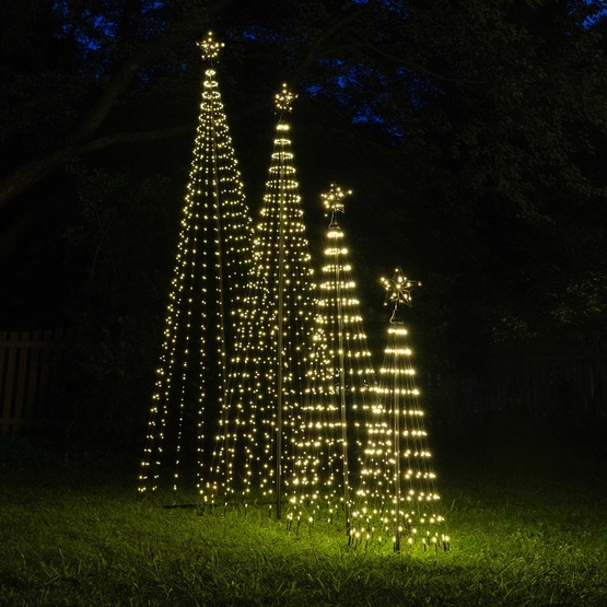 4' Warm White LED Animated Outdoor Lightshow Tree, Black Frame