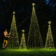 4' Warm White LED Animated Outdoor Lightshow Tree, Black Frame