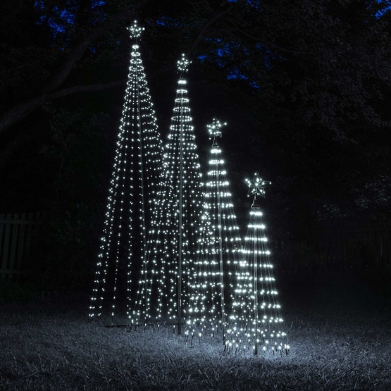 4' Cool White LED Animated Outdoor Lightshow Tree, Black Frame