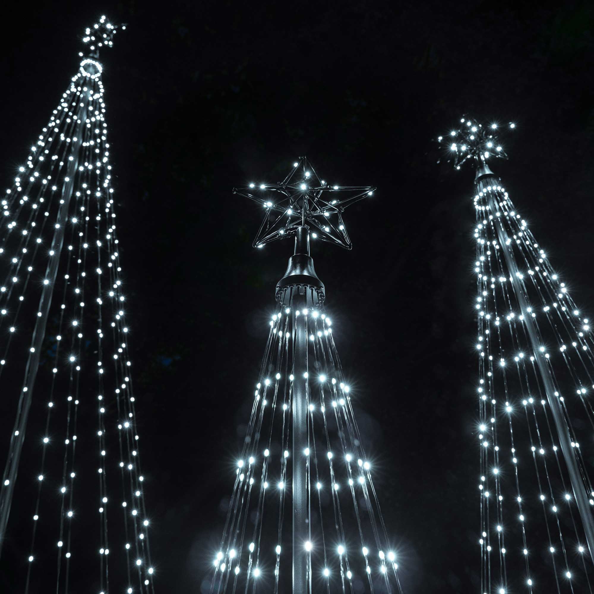 4' Cool White LED Animated Outdoor Lightshow Tree, Black Frame