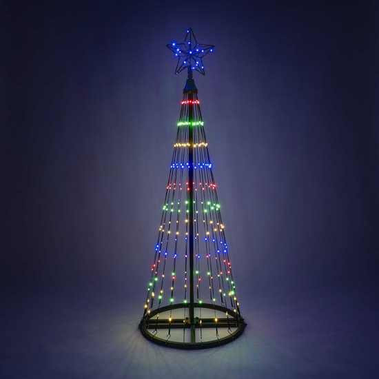 4' Multicolor LED Animated Outdoor Lightshow Tree, Black Frame