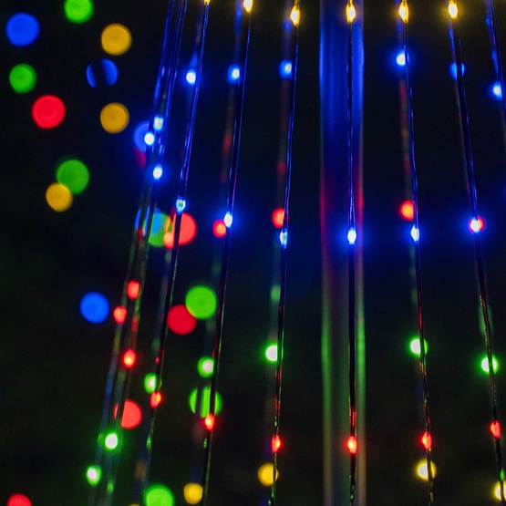 4' Multicolor LED Animated Outdoor Lightshow Tree, Black Frame