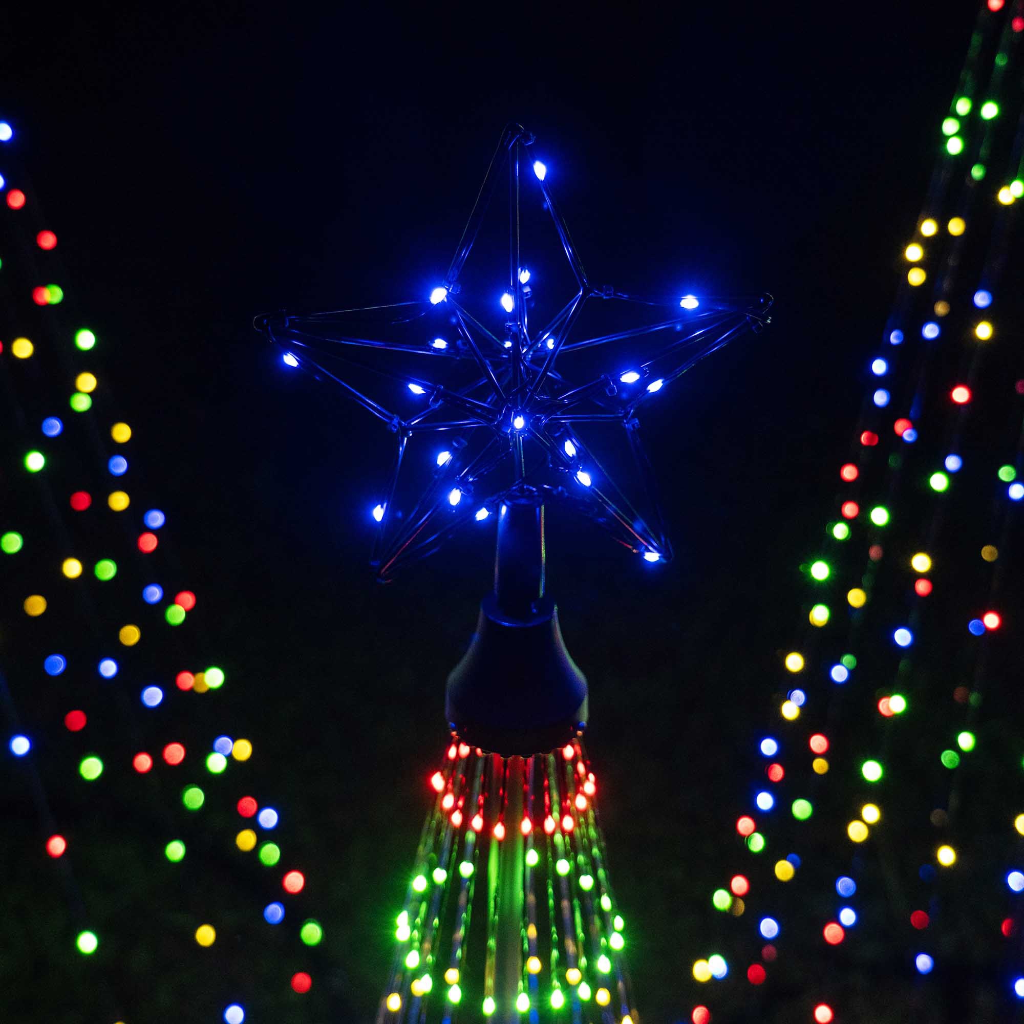 4' Multicolor LED Animated Outdoor Lightshow Tree, Black Frame
