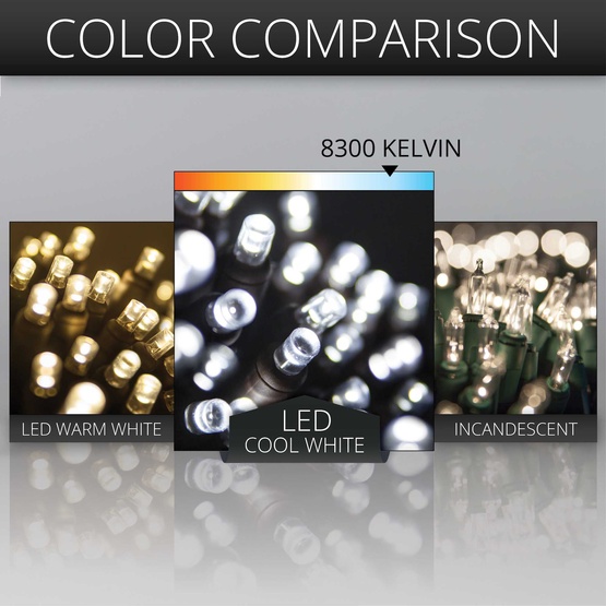 StretchNet Pro 14" x 31.5" Tree Wrap Lights, 5mm LED, 50 Cool White Lights, Brown Wire